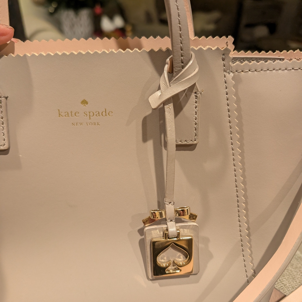 Kate Spade Light Gray Tote with Pink Accents - Picture 5 of 10